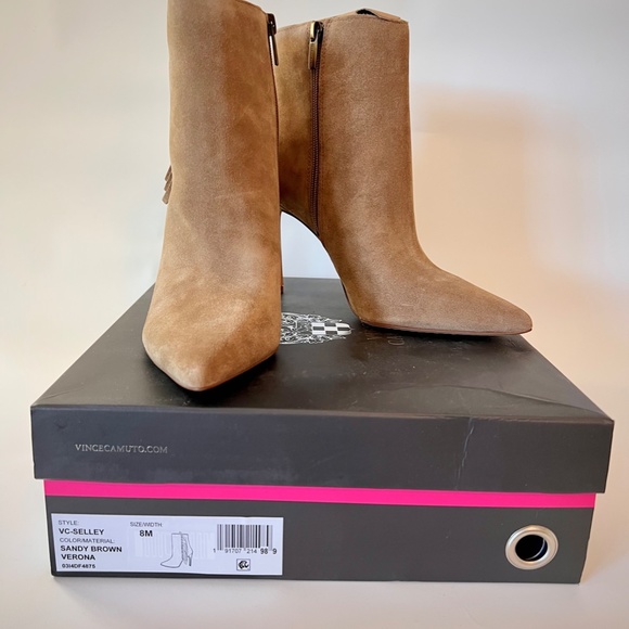 Vince Camuto tan suede fringed booties size 8.5M - Picture 2 of 6